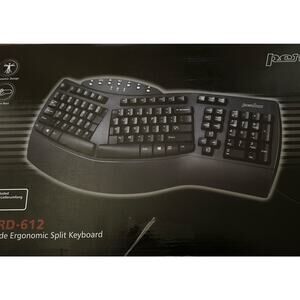 Perixx Periboard 612 Wireless Ergonomic Keyboard, Dual Band, Plug & Play, Black